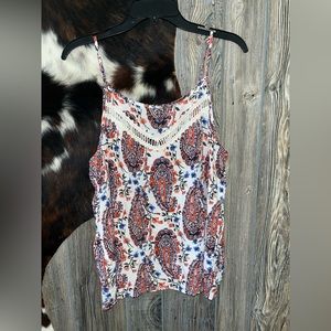 Women’s cowgirl legend spaghetti strap floral top